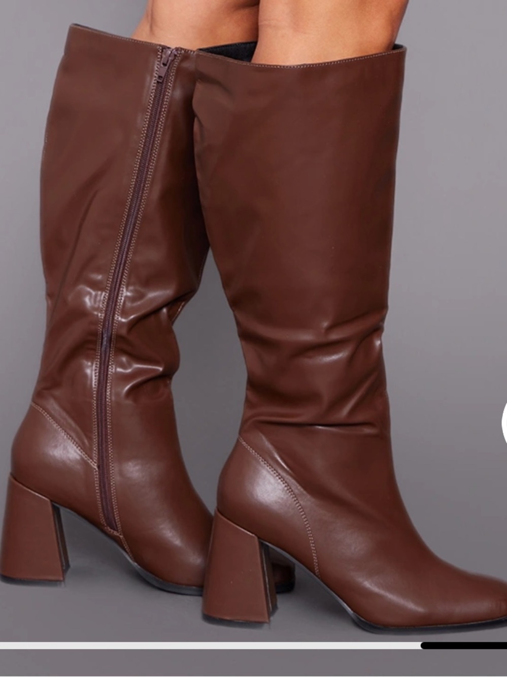 Knee high brown boots - wide